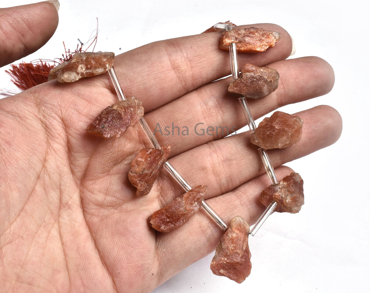 Beautiful Sunstone raw Rough Gemstone Beads, Natural Sunstone Uneven Slice Side Drill Beads Healing Crystal, Raw Mine Beads Jewelry makings