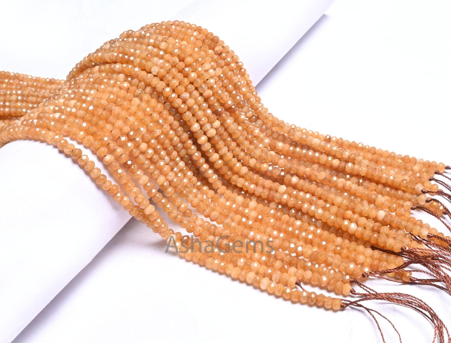 14" Fine Quality Dusky Brown Jade Quartz Faceted Gemstone Loose Beads,4.5x3 mm Beautiful Brown Jade Machine Cut Rondelle Beads Jewelry SALE