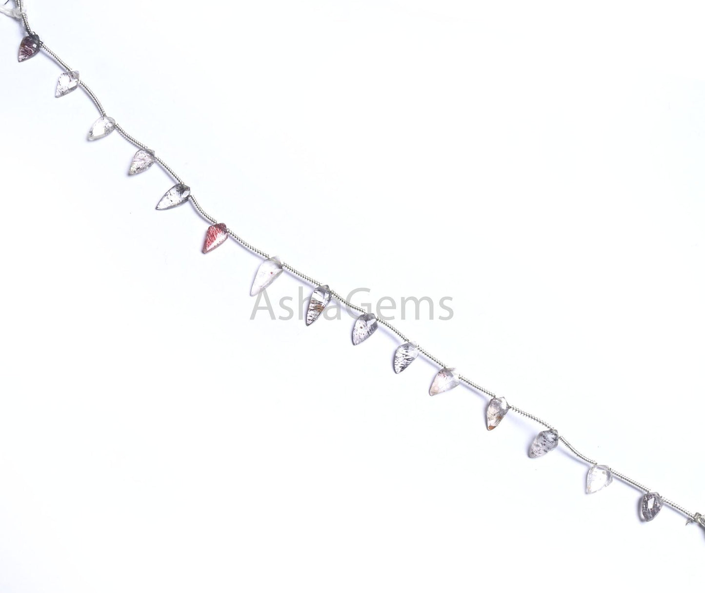 Fine Quality Black Rutile fancy Long Kite Shape Gemstone Beads,8" AAA Sri Lanka Rutilated Quartz Side Drill Briolette Rutile Beads Jewelry
