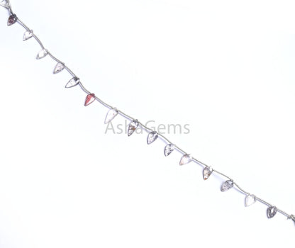 Fine Quality Black Rutile fancy Long Kite Shape Gemstone Beads,8" AAA Sri Lanka Rutilated Quartz Side Drill Briolette Rutile Beads Jewelry