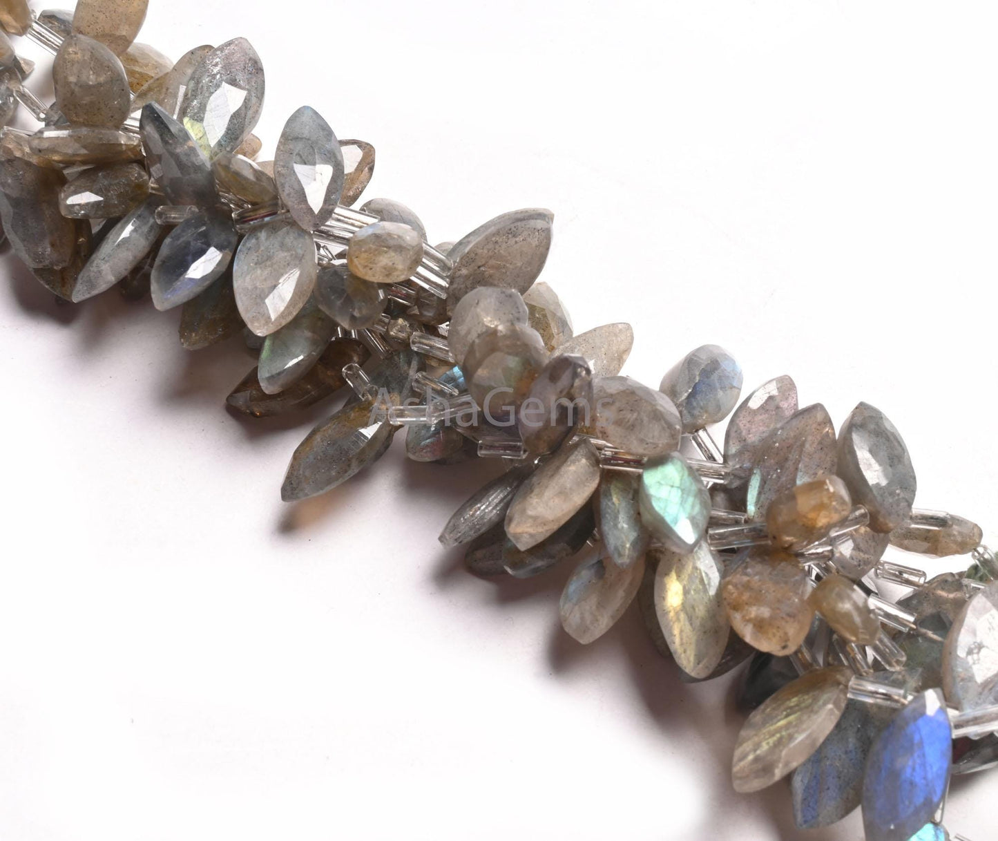 Labradorite Marquise Shape Beads, Flashy Labradorite Faceted Marquise Side Drill Bead, Natural Fire Rainbow Briolette Gemstone Beads Jewelry