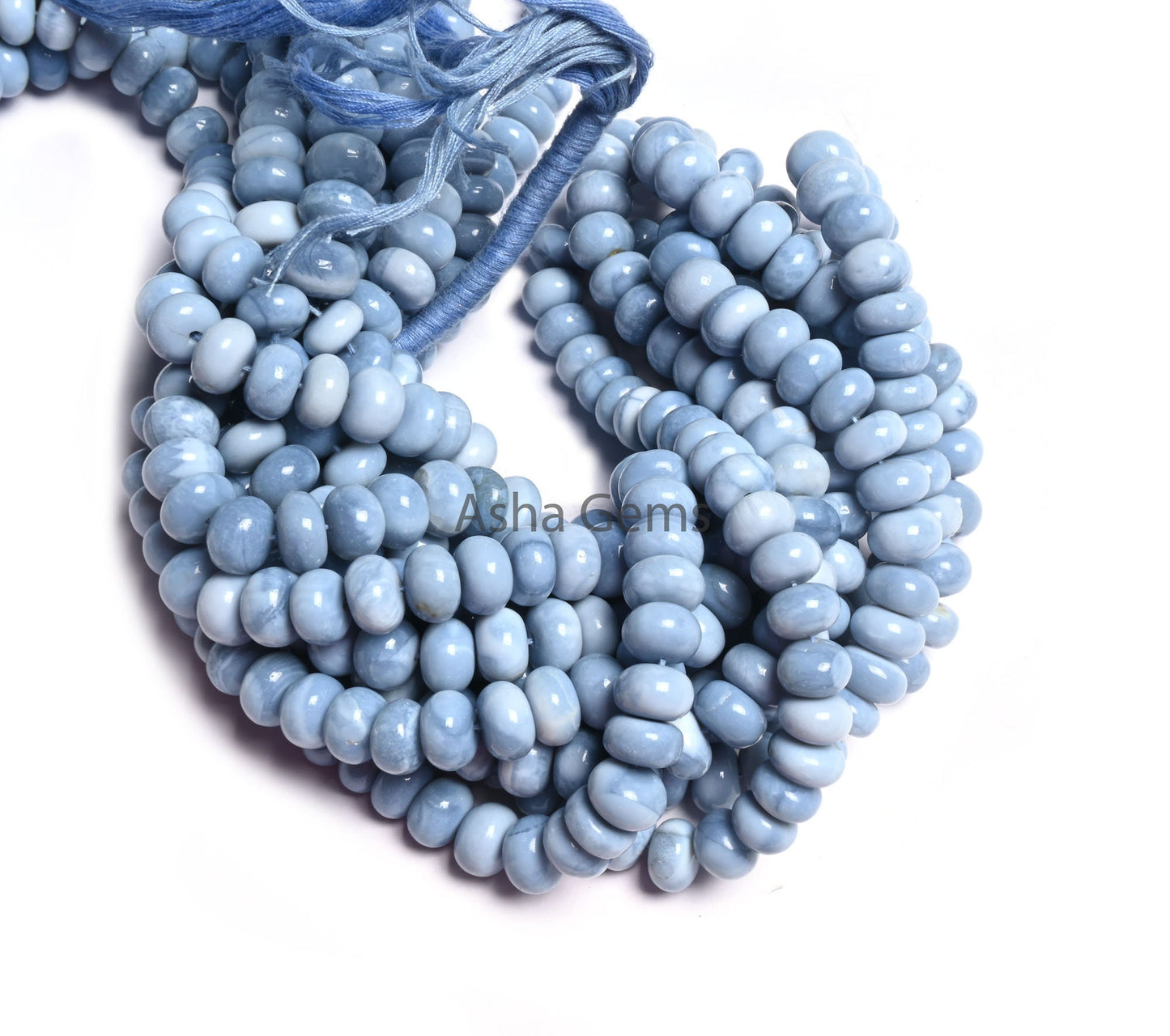 Beautiful Blue Oregon Opal Smooth Rondelle Beads Gemstone,8/16" Strand Fine Quality Blue Opal Plain Handmade Beads Opal Jewelry Makings SALE