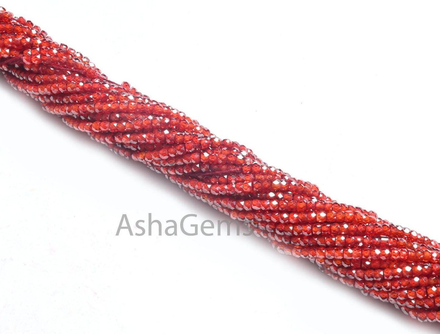 13" Beautiful Zircon Micro Cut Rondelle Faceted Tiny Gemstone Beads,2.5 mm AAA Quality Red Orange Cubic Zircon Machine Cut Bead Jewelry SALE