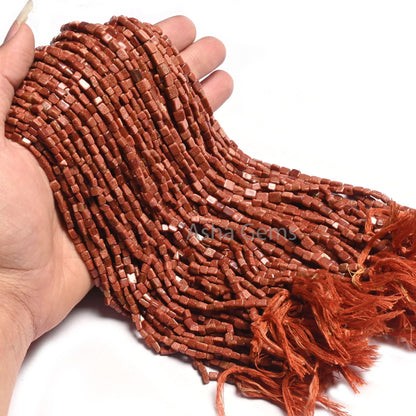 12" Strand Brown Sunstone Rectangle Handmade Smooth Beads, Sunstone Fancy Dwarf Rectangle Straight Drill Bead Jewelry making handicraft SALE