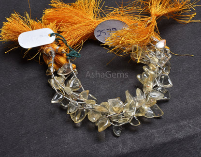 Citrine Quartz Smooth Fancy Shape Gemstone Beads,7" Strand Citrine Plain Mango Shape Beads, Citrine Loose Beads For Jewelry Handicraft SALE