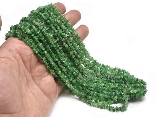 AAA Quality Tsavorite Tiny Uncut Chips smooth Beads, Natural Green Garnet Small Size Chip Gemstone Bead, Tsavorite Garnet Bead Jewelry Craft