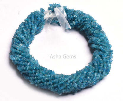 Neon Blue Apatite Uncut Chip Beads,34"Strand Natural Apatite beads, Neon Apatite Smooth Raw Rough Tiny Uneven Gemstone Beads Jewelry Makings