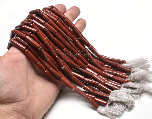 8" Beautiful Red Jasper Fancy Long pipe shape Beads,5-17mm Natural Jasper smooth Pipe gemstone beads, Jasper Tube Bead Jewelry making Craft