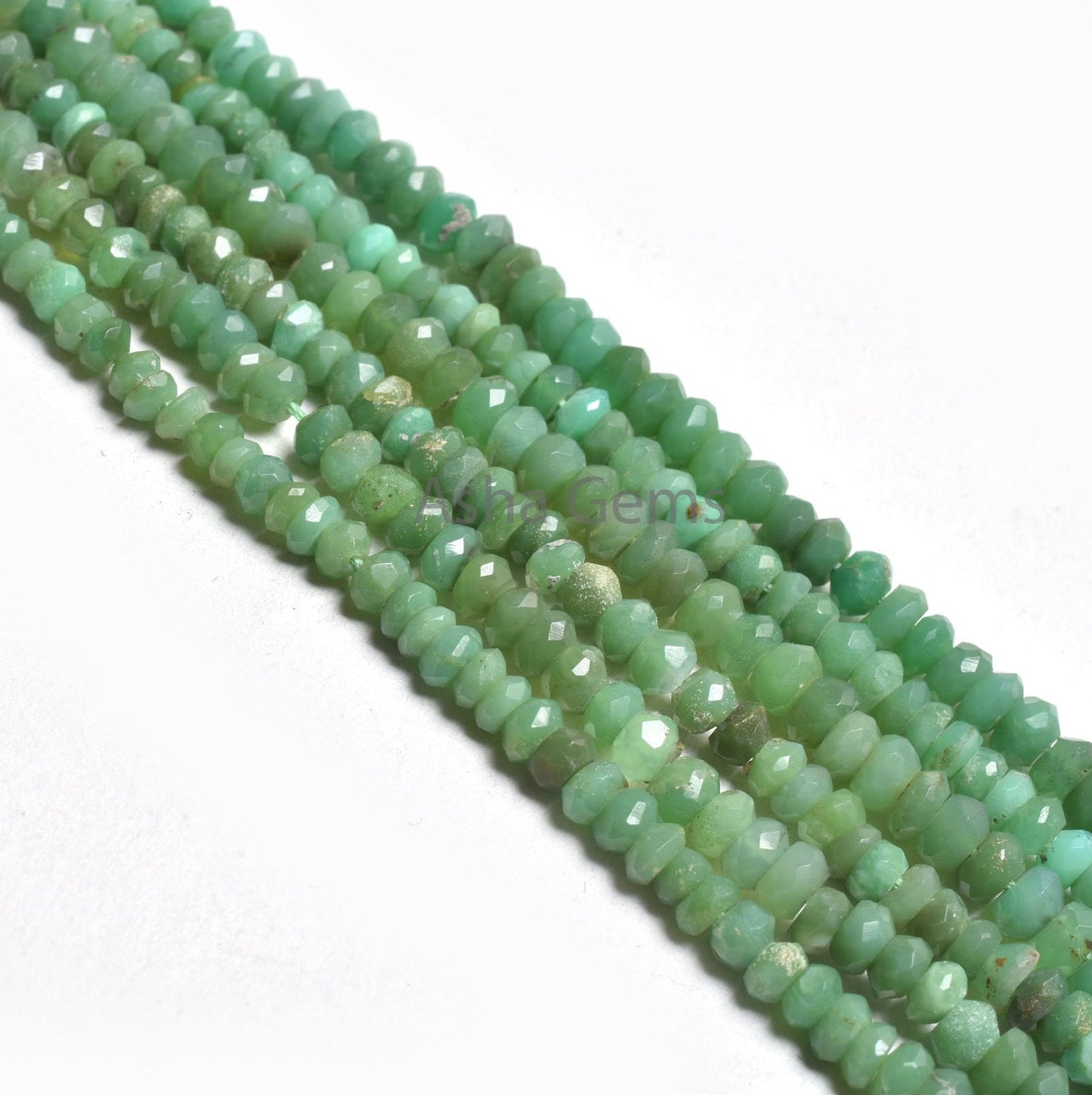 16" Strand Natural Chrysoprase Faceted Rondelle Beads, Green Chrysoprase Beads, Beautiful Chrysoprase Indian Cut Gemstone Beads Jewelry SALE