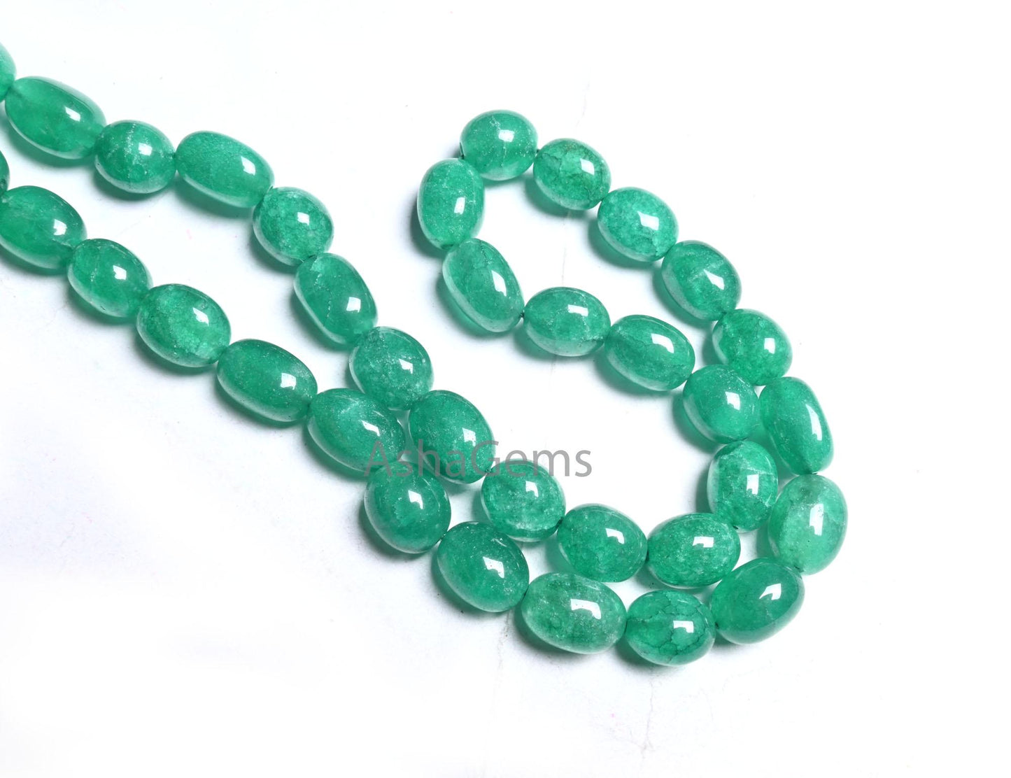 Beautiful Green Quartz Smooth Puff Oval Fancy Shape Beads,9/18" Strand Fine Quartz Plain Handmade Oval Quartz Gemstone Beads Jewelry Making