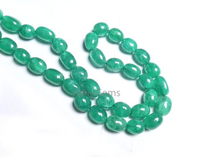 Beautiful Green Quartz Smooth Puff Oval Fancy Shape Beads,9/18" Strand Fine Quartz Plain Handmade Oval Quartz Gemstone Beads Jewelry Making