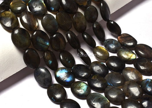 labradorite Smooth Oval Shape gemstone Beads,14-19 mm Natural Flash Labradorite beads, Black Rainbow Plain Handmade Oval Nugget bead Jewelry