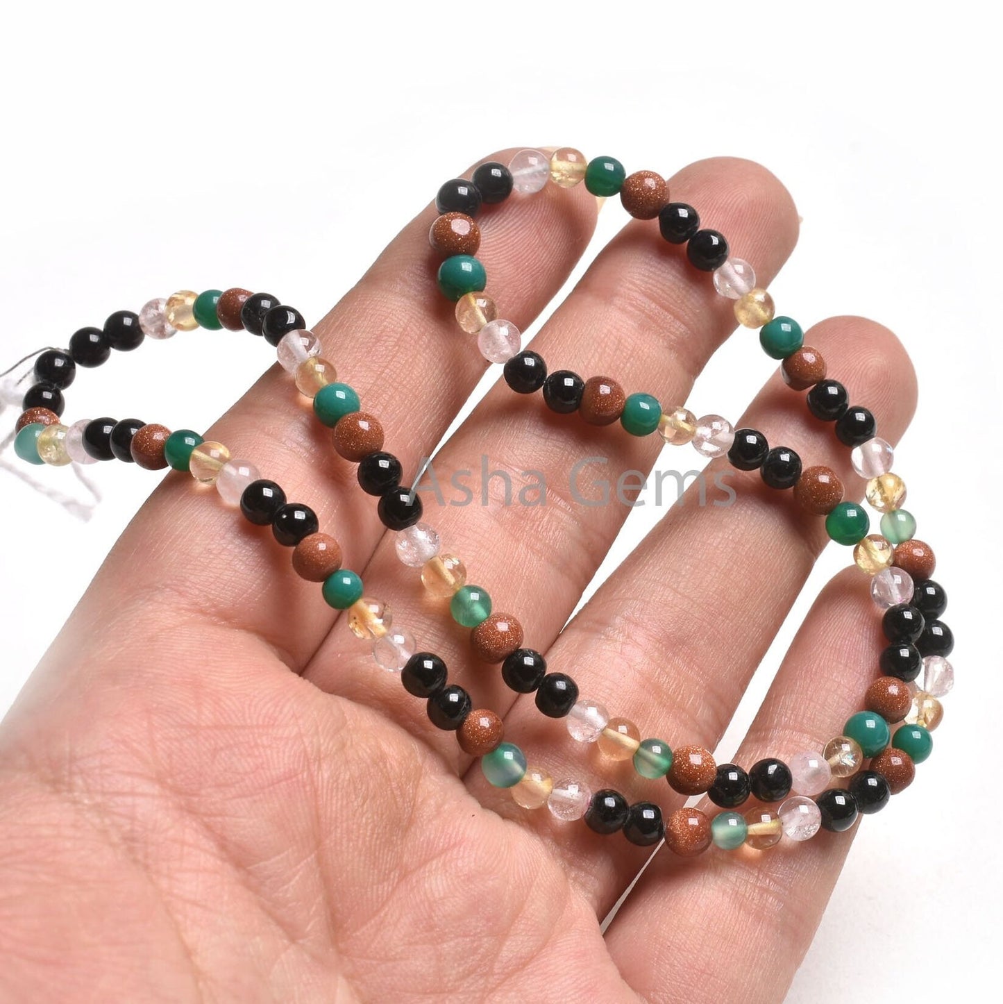 4-4.5 mm Multi Color Stone Smooth round Shape Beads, Mix Color Shaded Gemstone Plain Round Ball Beads,15.5" Disco Bead Jewelry Necklace SALE