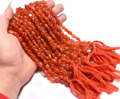 Fine Carnelian Smooth Nugget Shape Handmade Beads, Beautiful Carnelian Beads, Natural Carnelian Loose Gemstone Pebble Uneven Beads Jewelry (AG 22259)