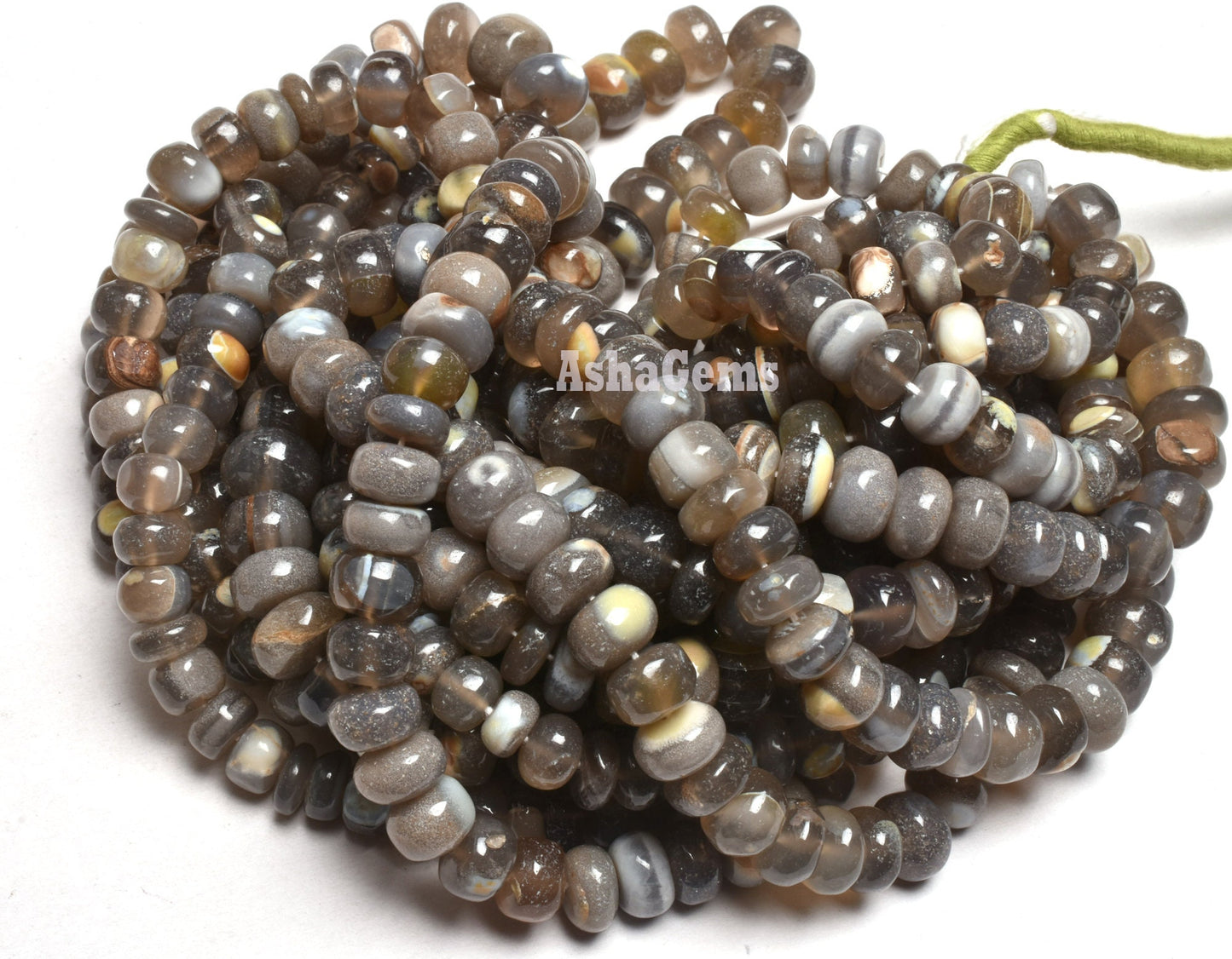Beautiful Chalcedony Smooth Rondelle Shape Beads,16" Strand Opal Chalcedony Smooth Gemstone Beads Jewelry Making Handicrafts Chalcedony SALE