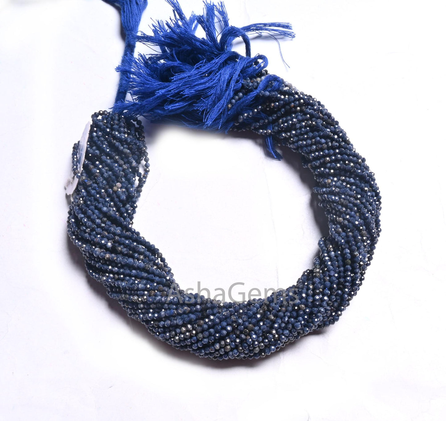 13" Real Blue Sapphire Micro Cut Gemstone Tiny Beads,2.2 mm Fine Natural sapphire Machine Cut faceted Rondelle Sapphire Beads Jewelry Crafts