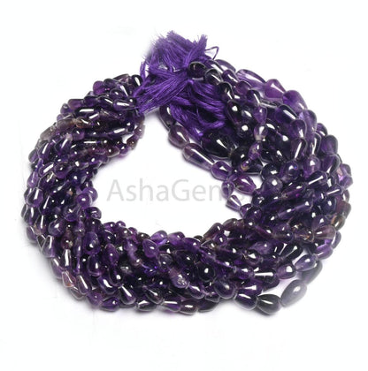 Beautiful Purple Amethyst smooth Drops Shape gemstone Beads,12" Natural African Amethyst Straight Drill Teardrop Handmade Beads Jewelry SALE