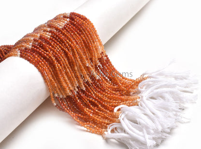 3 mm Beautiful Carnelian Micro Cut Round Faceted Gemstone Beads Fine Quality Shaded Orange Red Carnelian Machine Cut Bead Carnelian Jewelry
