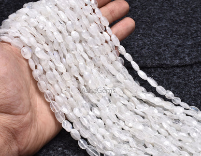 13"Strand Natural Blue Fire Rainbow Moonstone Faceted Oval Gemstone Bead Fine White rainbow Oval shape briolette beads,Rainbow beads Jewelry