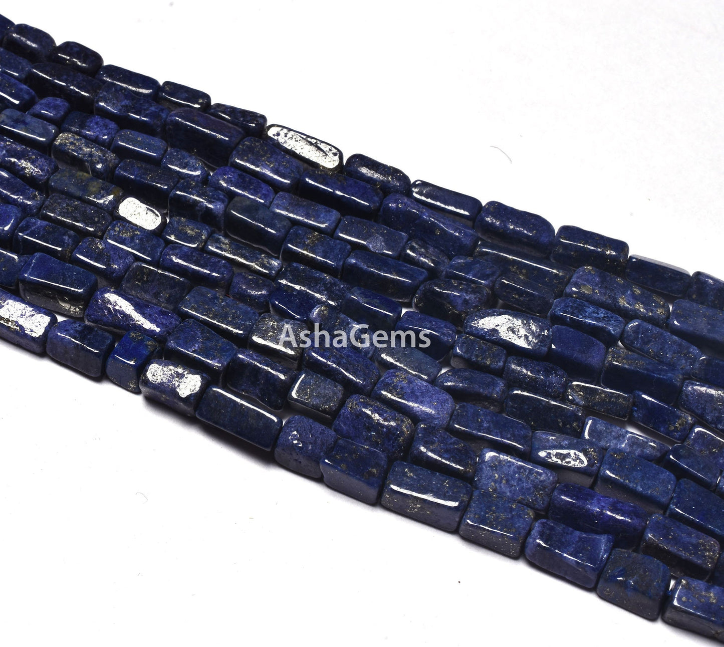 Natural Lapis Lazuli Smooth Rectangle Beads, Amazing Blue Lapis Handmade Rectangle Gemstone Beads Straight Drilled Lapis Beads For Jewelry