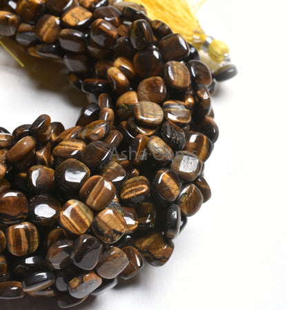 Fine Quality Tiger Eye Smooth Square Shape Beads,7 mm Natural Tiger Eye Fancy Handmade Cushion Side Drill Gemstone Beads Jewelry Craft SALE
