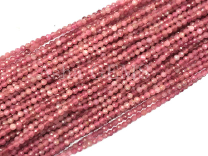 Beautiful Natural Pink Tourmaline Micro Cut Beads,3.2mm Tourmaline Faceted Machine Cut Rondelle Gemstone Beads Tourmaline Jewelry Craft SALE