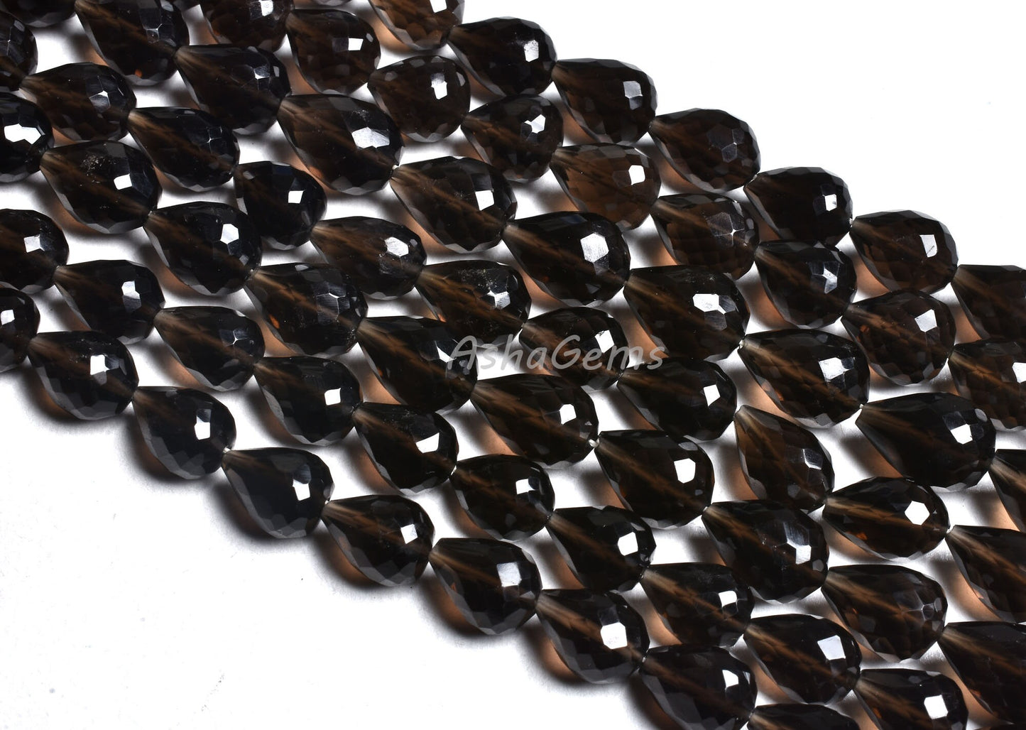 10"Strand Beautiful Smoky Quartz Faceted Drops Shape Gemstone Beads,Quartz Teardrop,7x10-8x11mm Smoky Drops Beads Jewelry Making Craft Sale