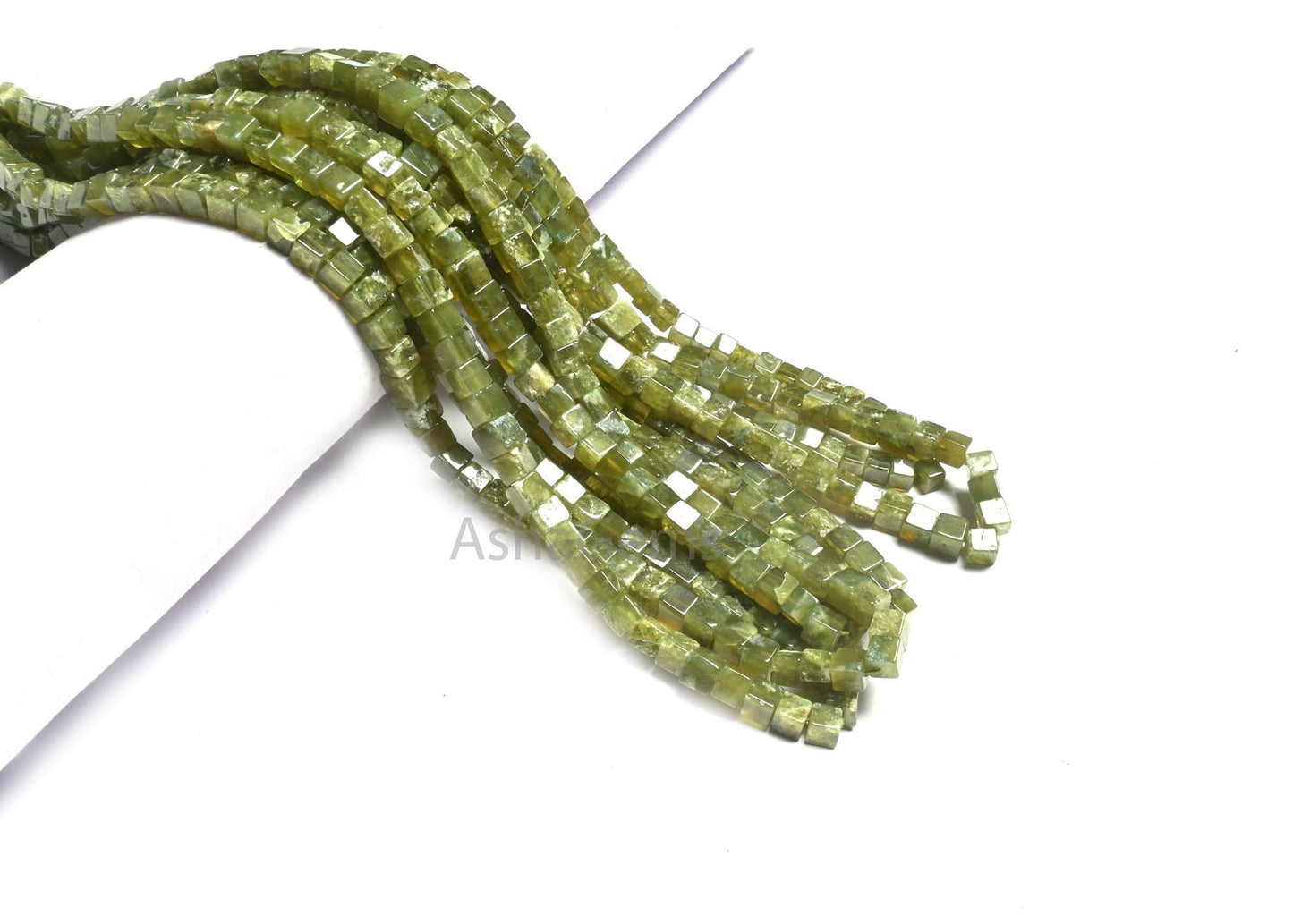 Beautiful Vessonite 3D Cube Box Shape Smooth Gemstone Beads,8/16" Natural Green Vesuvianite Cube Box Plain Handmade Bead Jewelry Making SALE