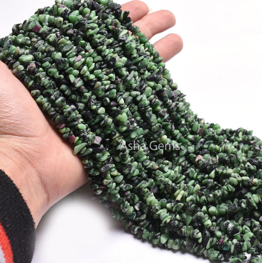 34" Strand Natural Ruby Zoisite Uncut Chips Raw Gemstone Beads, Smooth Rough Tiny Nugget Beads, Fine Ruby Zoisite Uncut Beads Jewelry Sale