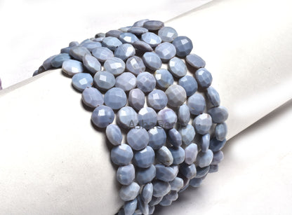 8 Inch Strand Purple Blue Opal Faceted Coin Beads,9 mm lavender Opal Beads, Opal Faceted briolette Coin Gemstone Beads for Jewelry Makings