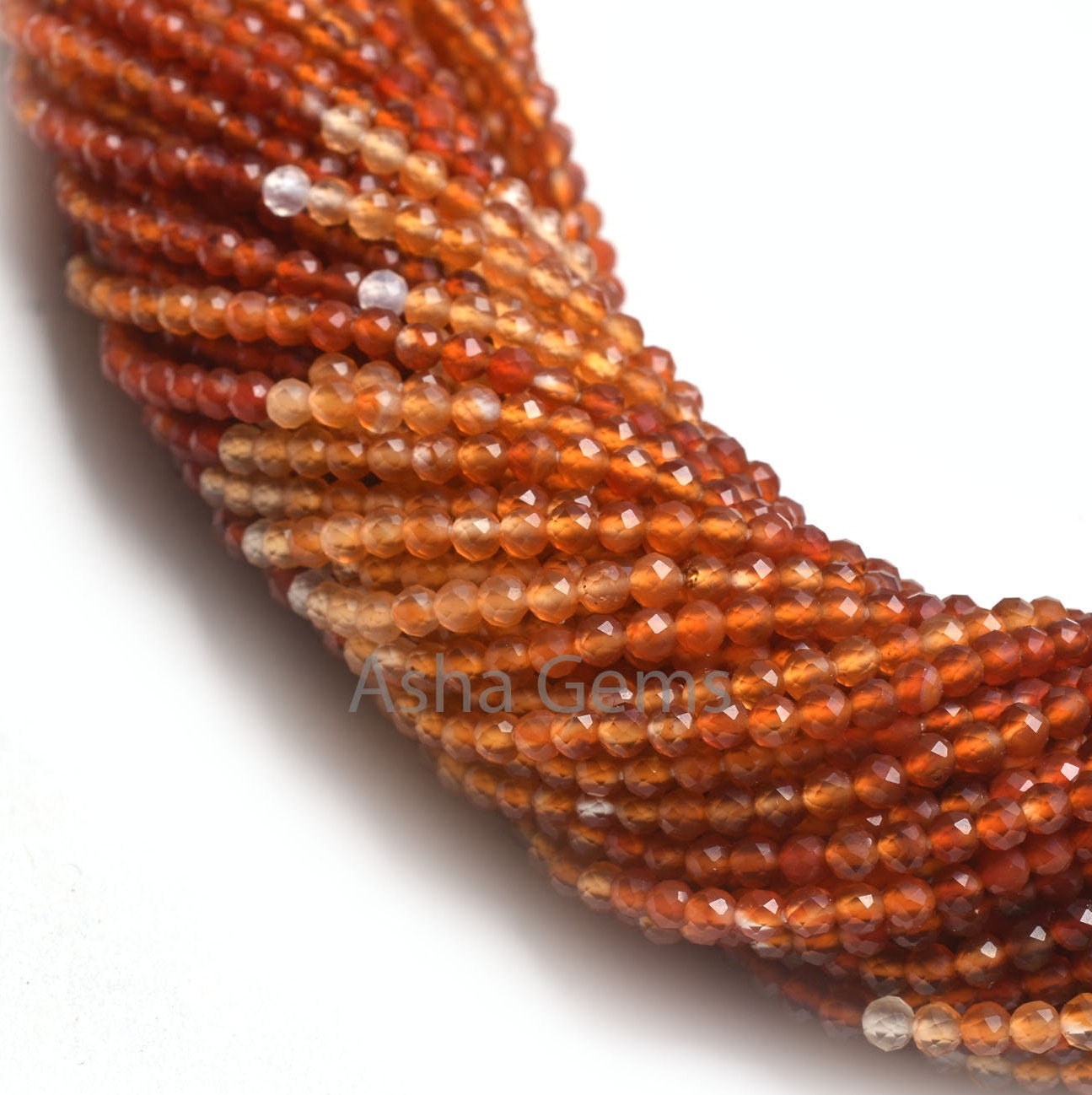 3 mm Beautiful Carnelian Micro Cut Round Faceted Gemstone Beads Fine Quality Shaded Orange Red Carnelian Machine Cut Bead Carnelian Jewelry