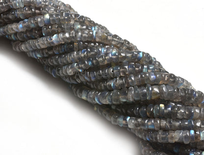 Beautiful Flashy Fire Labradorite Smooth Tyre Gemstone Beads,12" Natural Fire Black Rainbow Smooth Uneven Shape Tyre Handmade Beads Jewelry