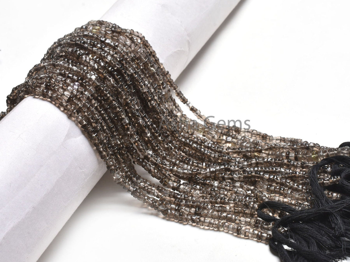 Beautiful Smoky Quartz Smooth Uneven Shape Rondelle Handmade Gemstone Beads,12" Strand Natural Smoky Beads, Smoky Plain Beads Jewelry Making