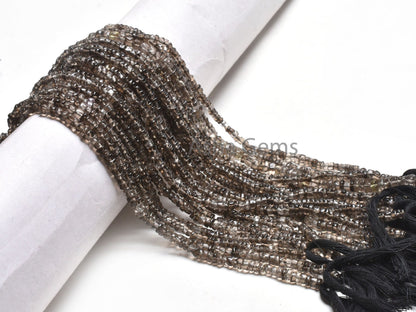Beautiful Smoky Quartz Smooth Uneven Shape Rondelle Handmade Gemstone Beads,12" Strand Natural Smoky Beads, Smoky Plain Beads Jewelry Making