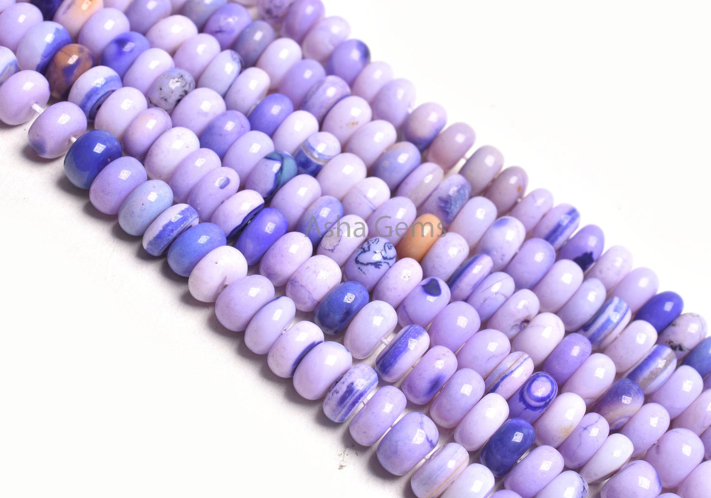 9 mm Shaded Purple Blue Opal Smooth Rondelle Shape Beads,16"Strand Opal Beads, Lavender Opal Plain Handmade Gemstone Bead Jewelry Craft SALE