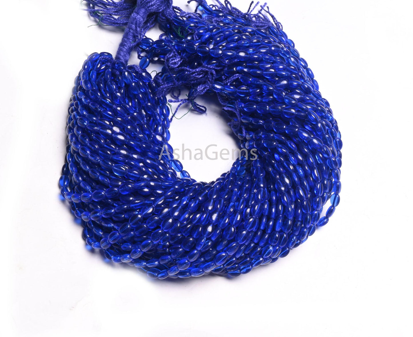 13" Strand Beautiful Royal Blue Color Hydro Smooth Oval Shape Beads,5.5-7.5 mm Blue Hydro Plain Handmade Oval Bead Jewelry Making Craft SALE
