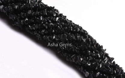 Black Obsidian Smooth Uncut Chips Beads,34" Strand natural Obsidian Smooth Raw rough Tiny Black Obsidian Beads For Jewelry making Craft SALE