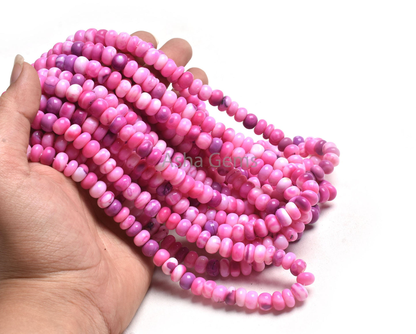 8-9 mm Shaded Pink Purple Opal Rondelle Shape Gemstone Beads,16"Strand Fine Opal Smooth Handmade Roundelle Beads, Opal Bead Necklace Jewelry