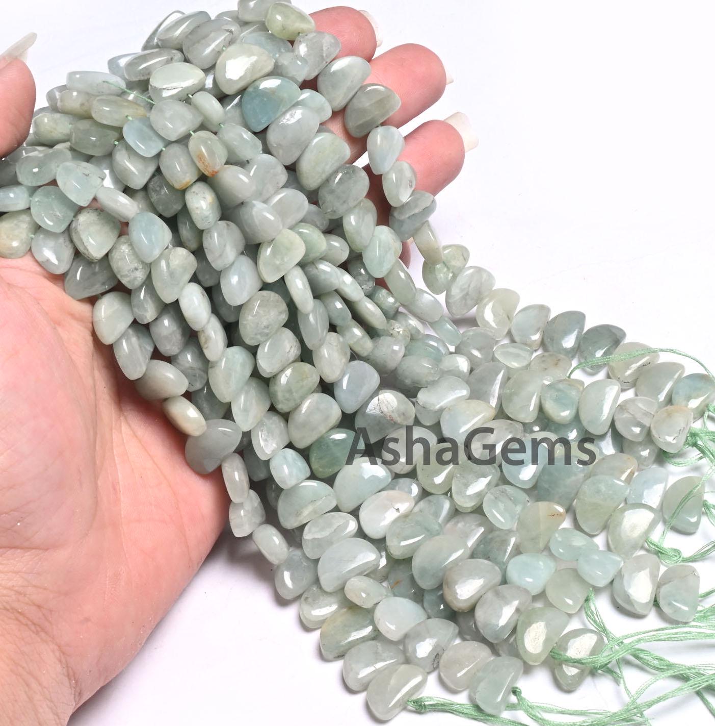 Natural Aventurine Fancy D Shape Smooth Gemstone Beads,9" Light Green Aventurine Half Moon Handmade Bead, Angoori Margaj Beads Jewelry Craft