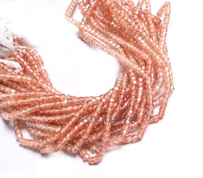 AAA Brown Shaded Zircon Faceted Rondelle Beads,3 mm Amazing Cubic Zircon Micro Cut Gemstone Beads,13" Strand Brown Zircon Machine Cut Bead