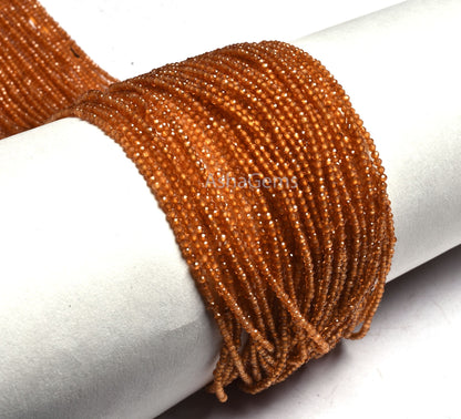 Rare Spessartite garnet Micro Faceted Rondelle Gemstone Beads,1.6 mm Fanta Garnet Machine Cut Bead,13" AAA Orange Garnet Beads For Necklace