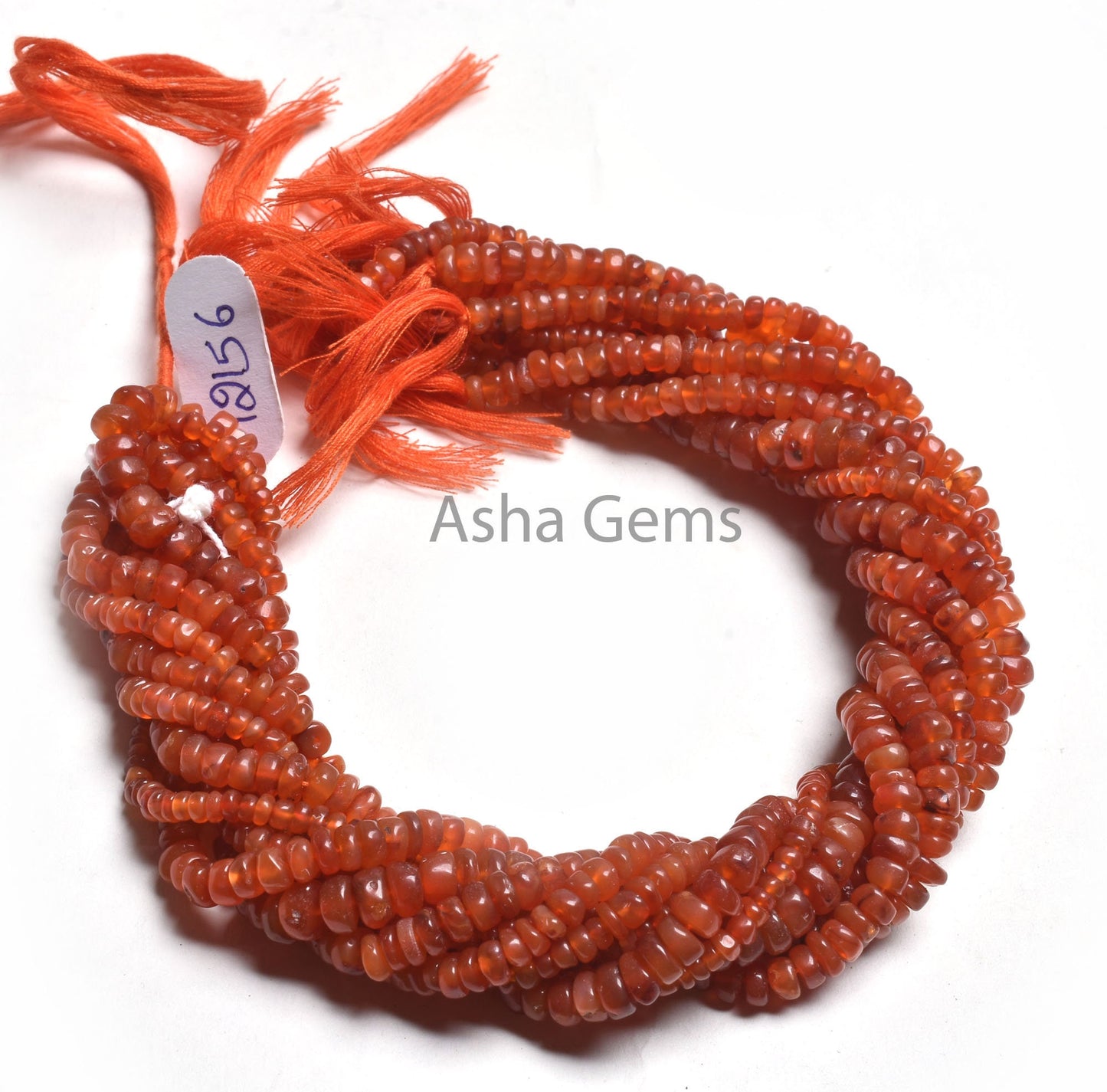 Beautiful Carnelian Smooth Gemstone Beads,12" Red Orange Carnelian Plain Handmade Flat Rondelle Uneven Beads Carnelian Jewelry Making Crafts