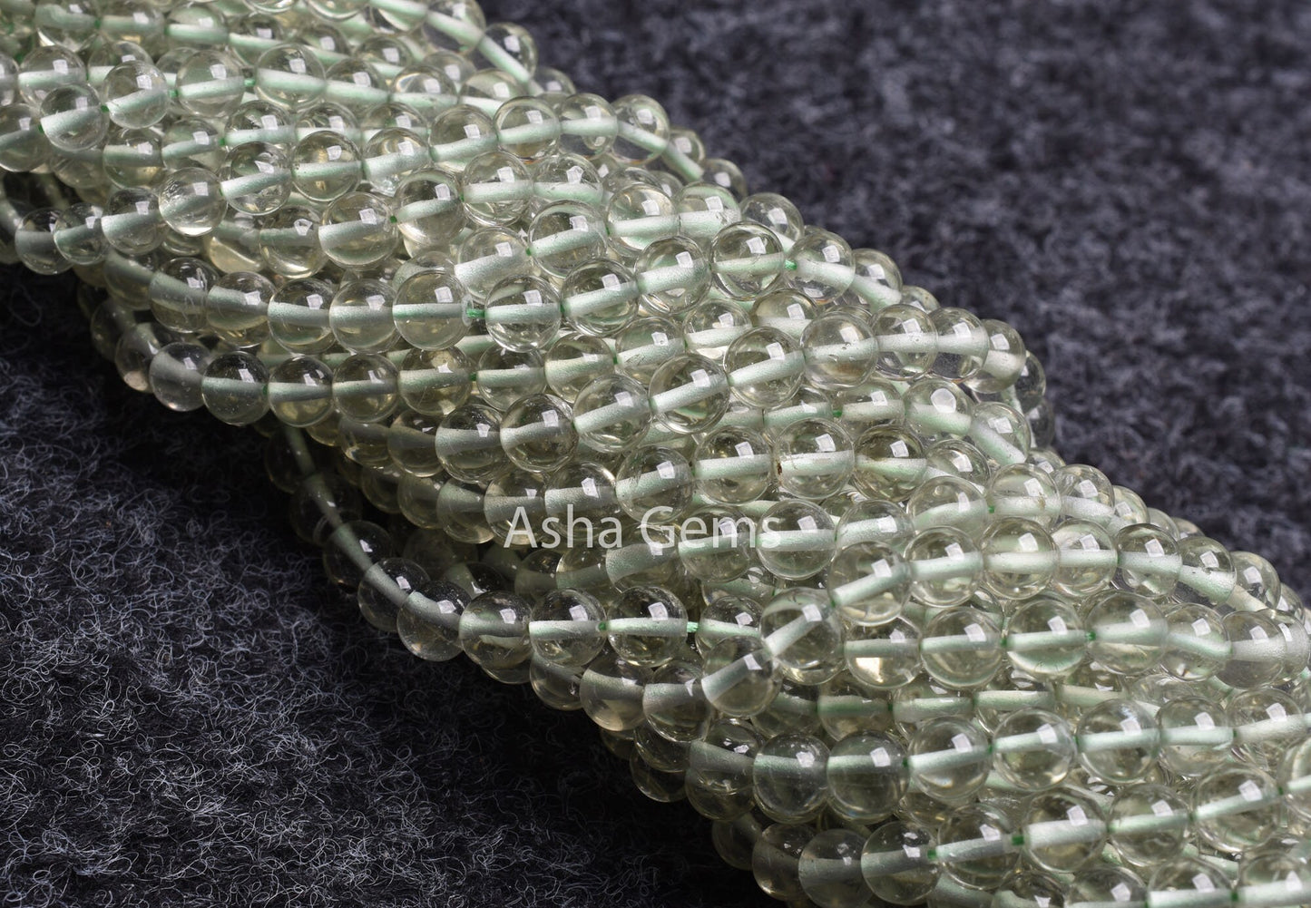 16"Strand AAA Green Amethyst Smooth Round Shape Beads,5-6mm Natural Green Amethyst Beads, Amethyst Loose Bead Round Ball Jewelry Making SALE