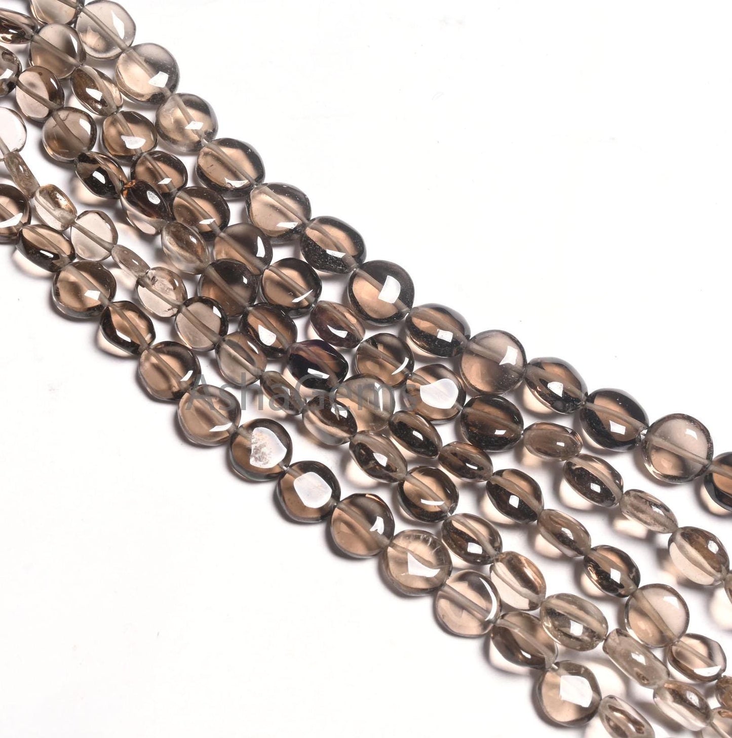 Fine Quality Smoky Quartz Smooth Coin Shape Gemstone Beads, Natural Shaded Smokey Plain Handmade Coin Straight Drill Smoky Bead Jewelry SALE
