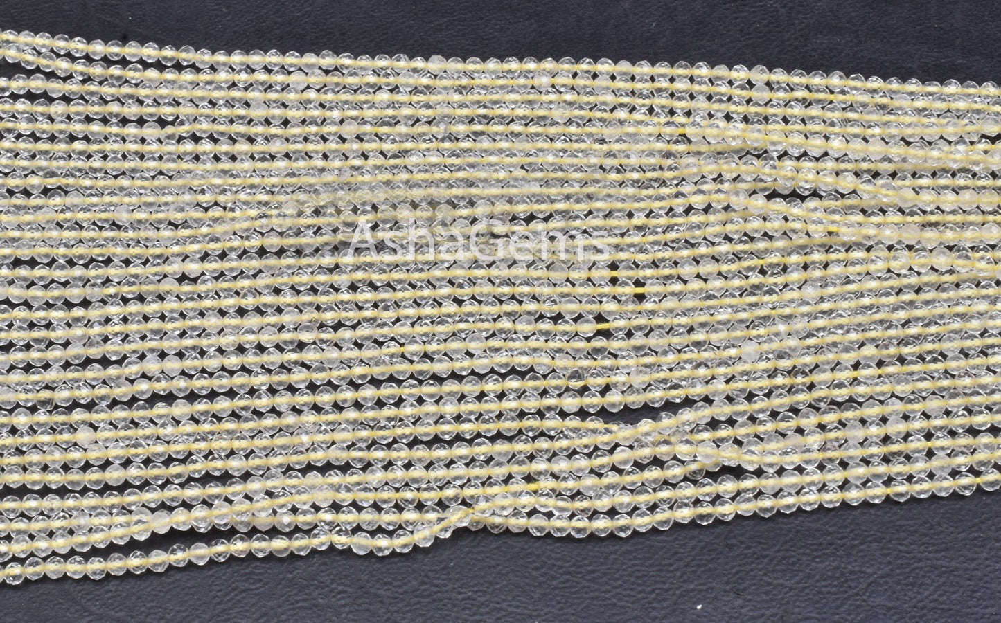 13"Strand Natural Lemon Quartz Micro Cut Rondelle Faceted Gemstone Beads Tiny 2.5 mm AAA Quality Lemon Machine Cut Beads Jewelry Making SALE