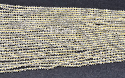 13"Strand Natural Lemon Quartz Micro Cut Rondelle Faceted Gemstone Beads Tiny 2.5 mm AAA Quality Lemon Machine Cut Beads Jewelry Making SALE