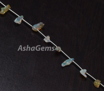 Rainbow Fire Ethiopian Opal Untreated Beads, 23Carat Beautiful Flashy Fire Opal Rough Nuggets Beads, Rock Mineral Opal Loose Gemstone Beads