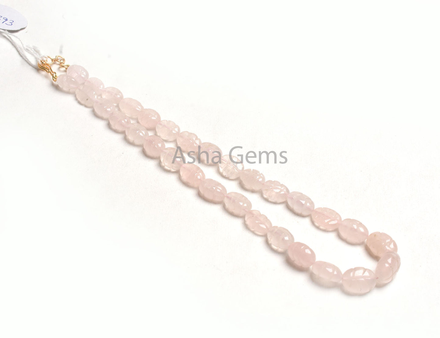 Natural Pink Rose Quartz Carving Oval Necklace Beads,15" Pink Rose Quartz Necklace Gemstone Handmade Carved Oval Straight Drill Bead Jewelry