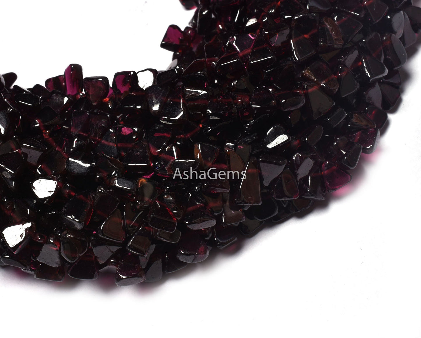 13" Strand Natural Garnet smooth Triangle shape Gemstone beads, red garnet plain handmade flat trillion Beads Garnet side drill Bead Jewelry