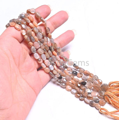 Natural Moonstone Smooth Oval Gemstone Beads, Shaded Sunshine Moonstone handmade Oval Shape Uneven moonstone Beads Jewelry making Craft SALE